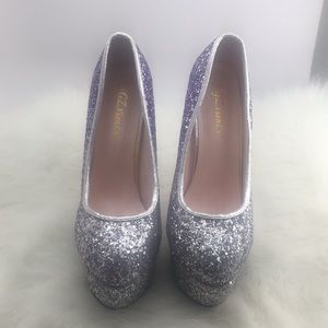 GZ Xian LV Shoes - Silver & Purple Glitter 6' Stilettos by GZ Xian Lv GZ Xian LV Shoes - Silver & Purple Glitter 6' Stilettos by GZ Xian Lv
